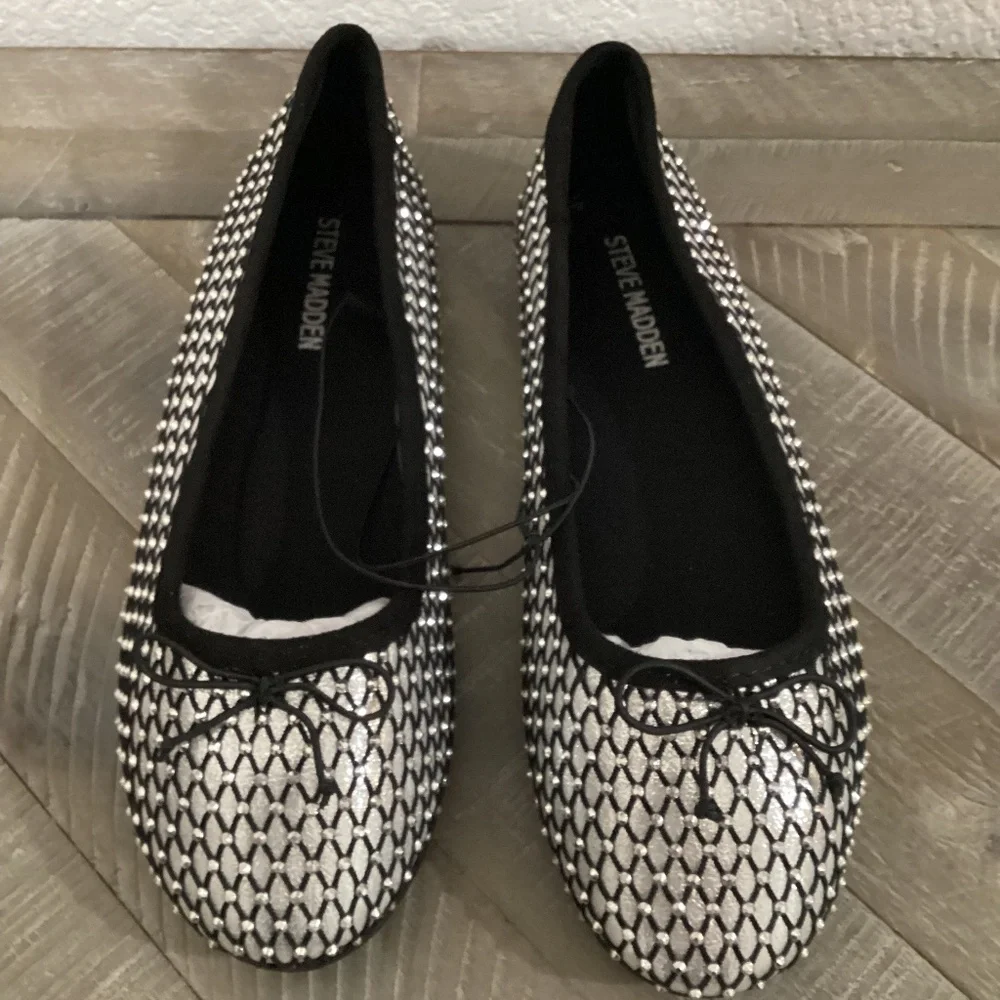 Steve Madden Kids' Rhinestone Diamond Mesh Ballet Flat